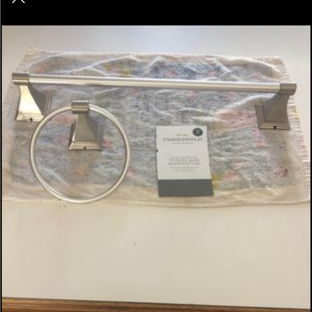 Towel Bar And Toilet Paper Holder. Threshold.  Used like new